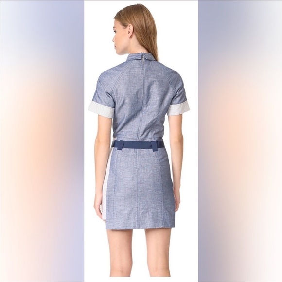 Grey by Jason Wu denims chambray dress 8 cotton linen pockets casual blue shirt - Picture 4 of 13